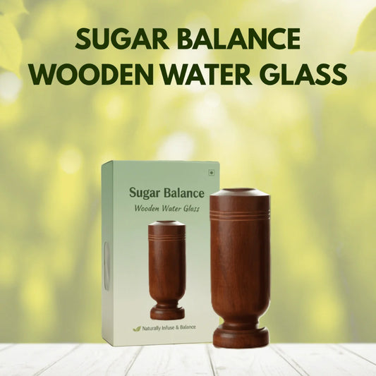 Diabetes Control Wooden Water Glass.