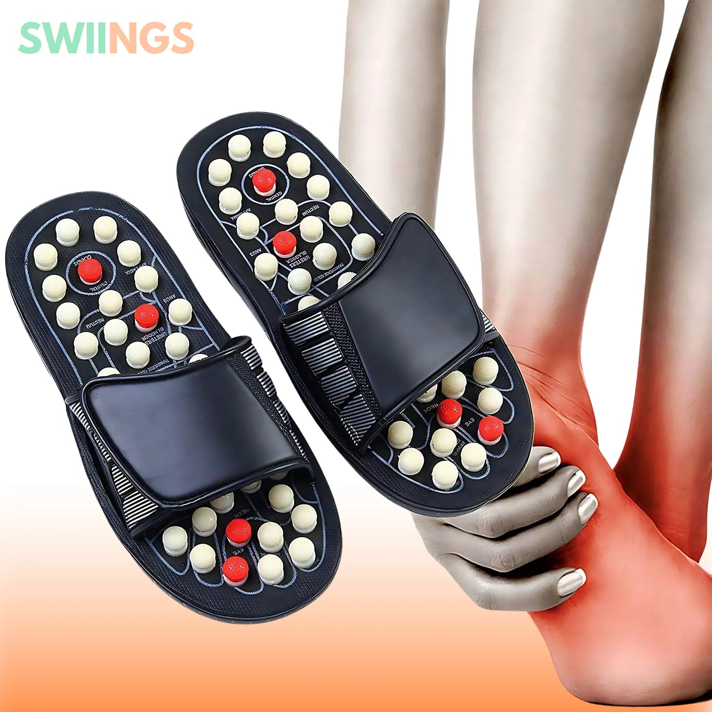 Spring Acupressure and Magnetic Therapy Slippers